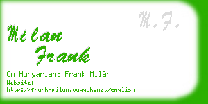 milan frank business card