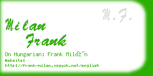 milan frank business card
